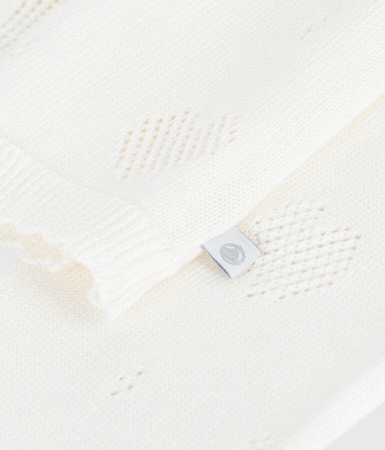 Children's plain cotton cardigan white