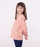 Children's unisex long-sleeved cotton Breton top FLEUR pink/SPICY