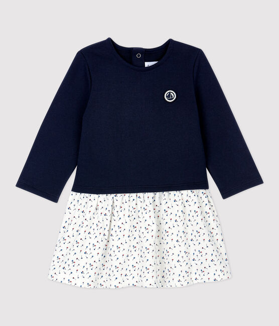 Babies' Quilted Dress SMOKING blue/MULTICO white