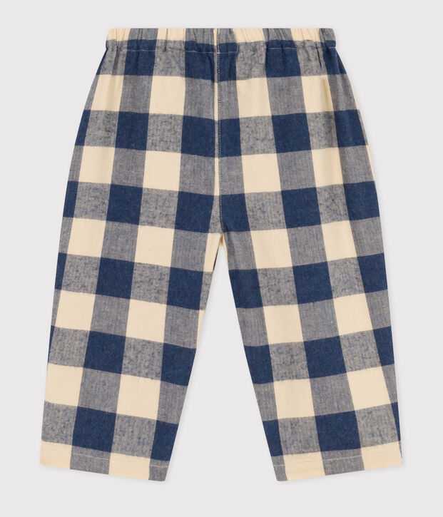 Babies' Checked Flannel Trousers blue/ecru