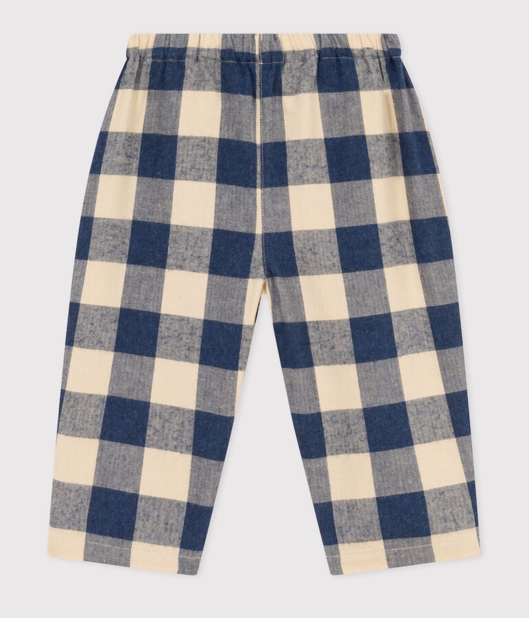 Babies' Checked Flannel Trousers blue/ecru