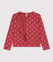 Girls' Patterned Cotton Cardigan PAPI pink/AVALANCHE beige