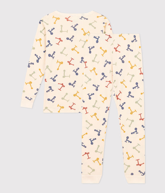Children's Scooter Print Fitted Cotton Pyjamas AVALANCHE white/MULTICO