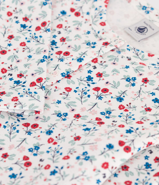Children's floral cotton cardigan MARSHMALLOW white/MULTICO white