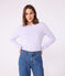 Women's Iconic long-sleeved cotton cocotte stitch T-shirt PARME purple