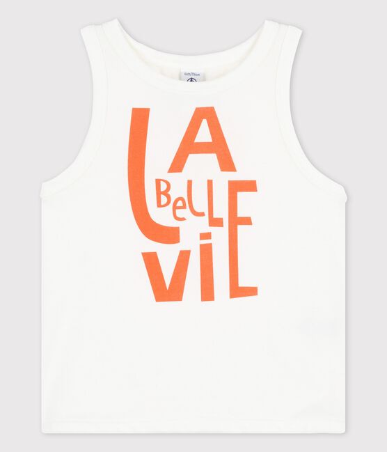 Girls' Cotton Vest MARSHMALLOW white