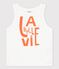 Girls' Cotton Vest MARSHMALLOW white