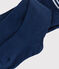Babies' Plain Navy Blue Jersey Tights MEDIEVAL blue