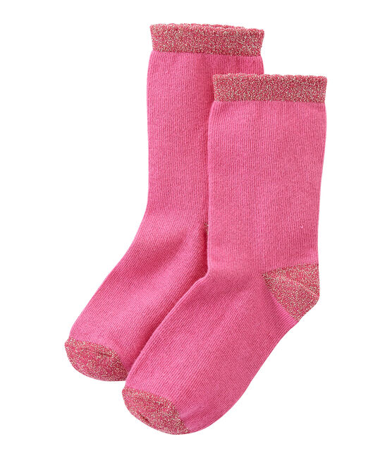 Girl's plain socks PETUNIA pink