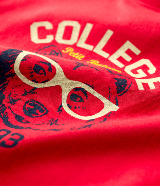 Boys' Long-Sleeved Cotton T-Shirt TERKUIT red