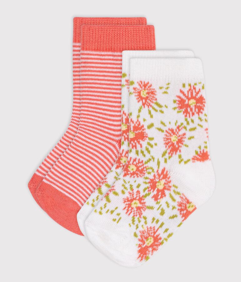Babies' floral-print cotton socks - 2-pack variante 1