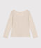Women's Straight long-sleeved scoop neck T-shirt in slub jersey MONTELIMAR CHINE beige