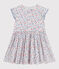 Children's short-sleeved floral cotton dress MARSHMALLOW white/MULTICO white