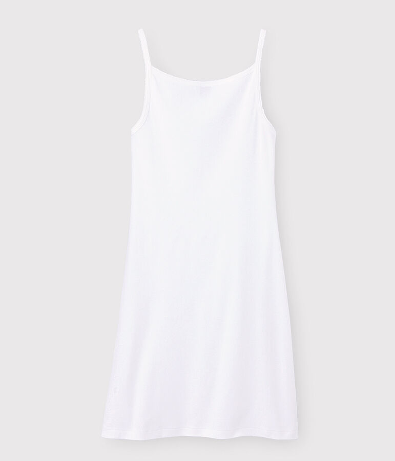 Women's Iconic Strappy Cotton Dress ECUME white