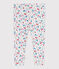 Babies' floral print cotton leggings MARSHMALLOW white/MULTICO white