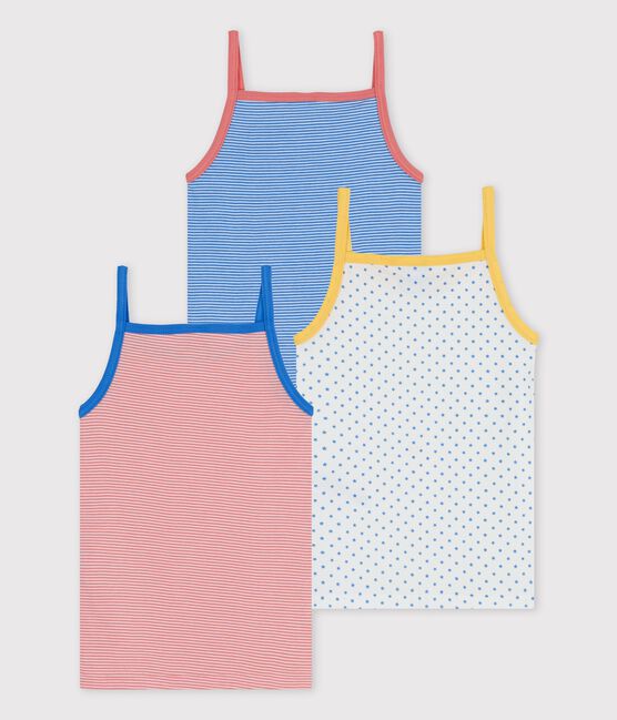 Girls' Pinstriped Organic Cotton Vest Tops - 3-Pack variante 1