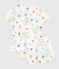Children's short Opera print cotton pyjamas white/multicolor