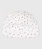 Newborn cotton beanie with a heart print MARSHMALLOW white/TERKUIT red