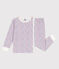 Girls' Floral Cotton Pyjamas MARSHMALLOW white/MULTICO white