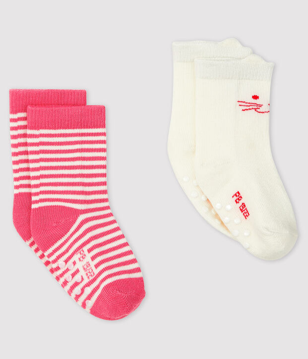 Pack of 2 pairs of socks for babies. multicolor