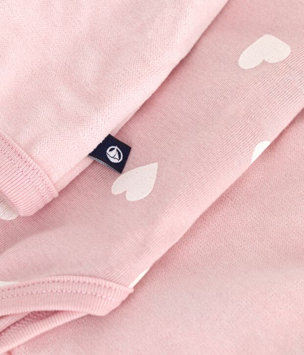 Babies' 2-piece velour gift set, the body printed with hearts JOLI