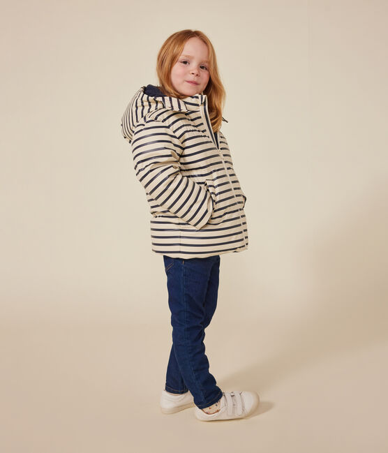 Children's unisex puffer jacket AVALANCHE white/SMOKING blue