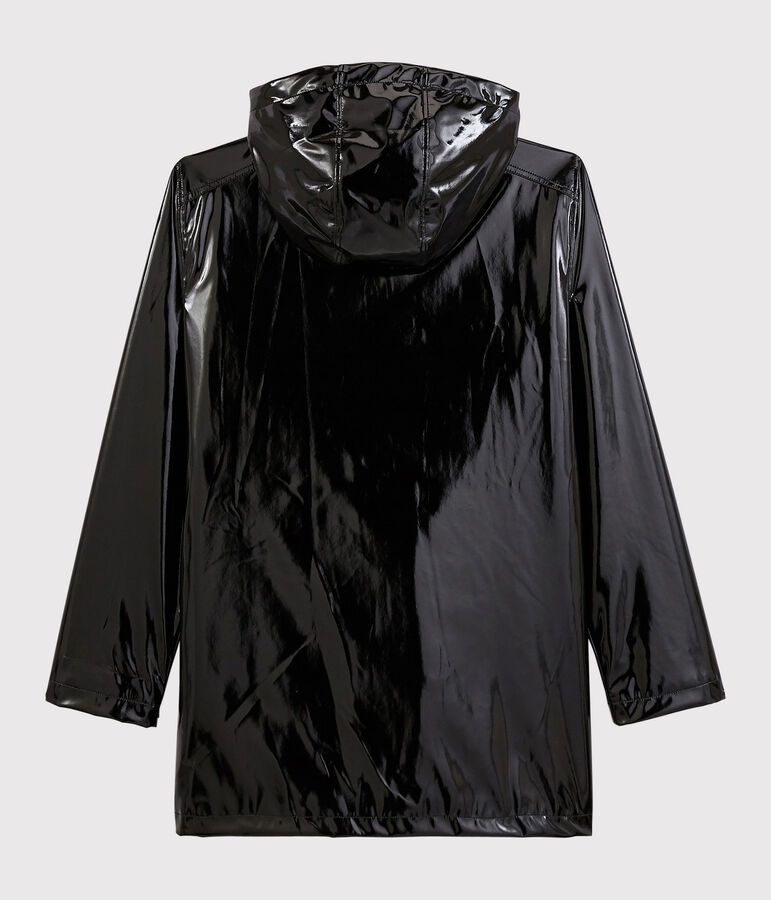 Women's iconic shiny raincoat black