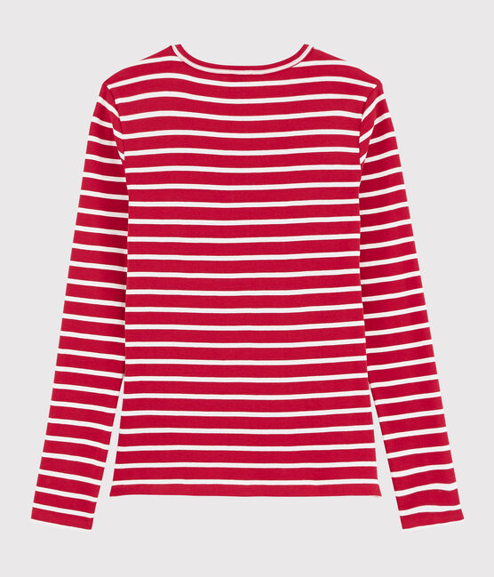 Women's iconic V-neck T-shirt TERKUIT red/MARSHMALLOW white