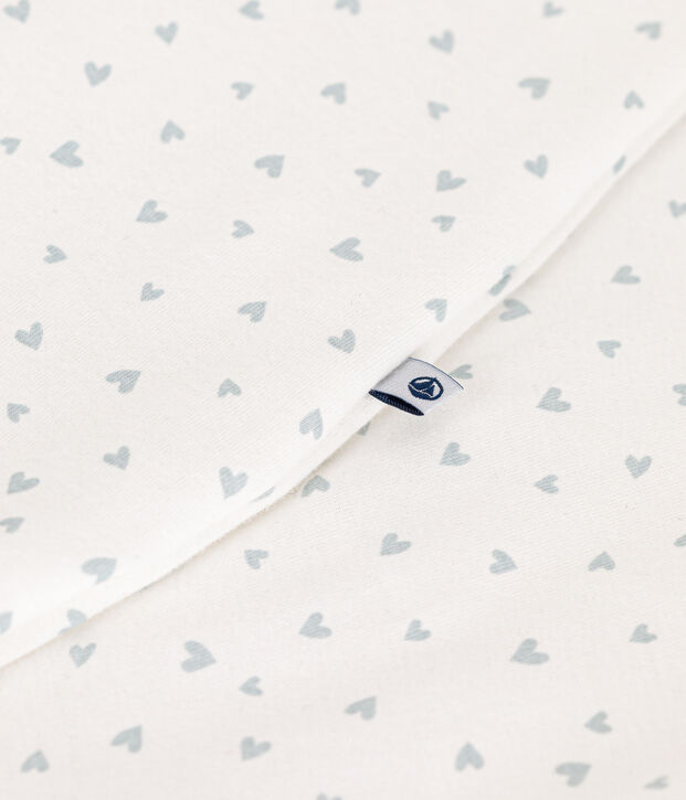 Babies' cotton TOG 1.5 sleeping bag white/blue