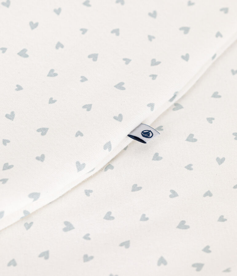 Babies' cotton TOG 1.5 sleeping bag white/blue