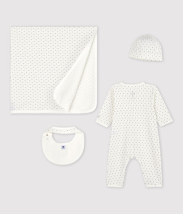 Babies' White Starry Organic Cotton Newborn Gift Set multicolor