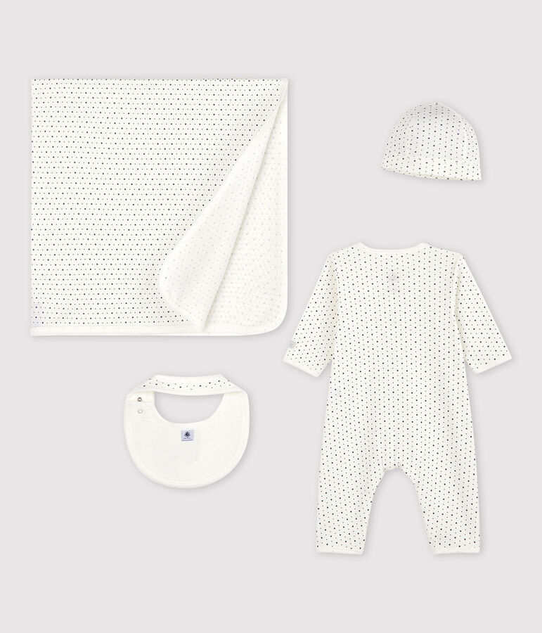 Babies' White Starry Organic Cotton Newborn Gift Set multicolor