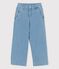 Girls' Organic Light Denim Flared Trousers DENIM BLEU blue