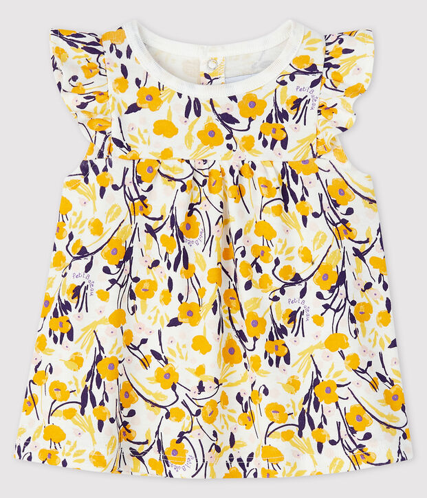 Baby girl's short-sleeved blouse white/multicolor