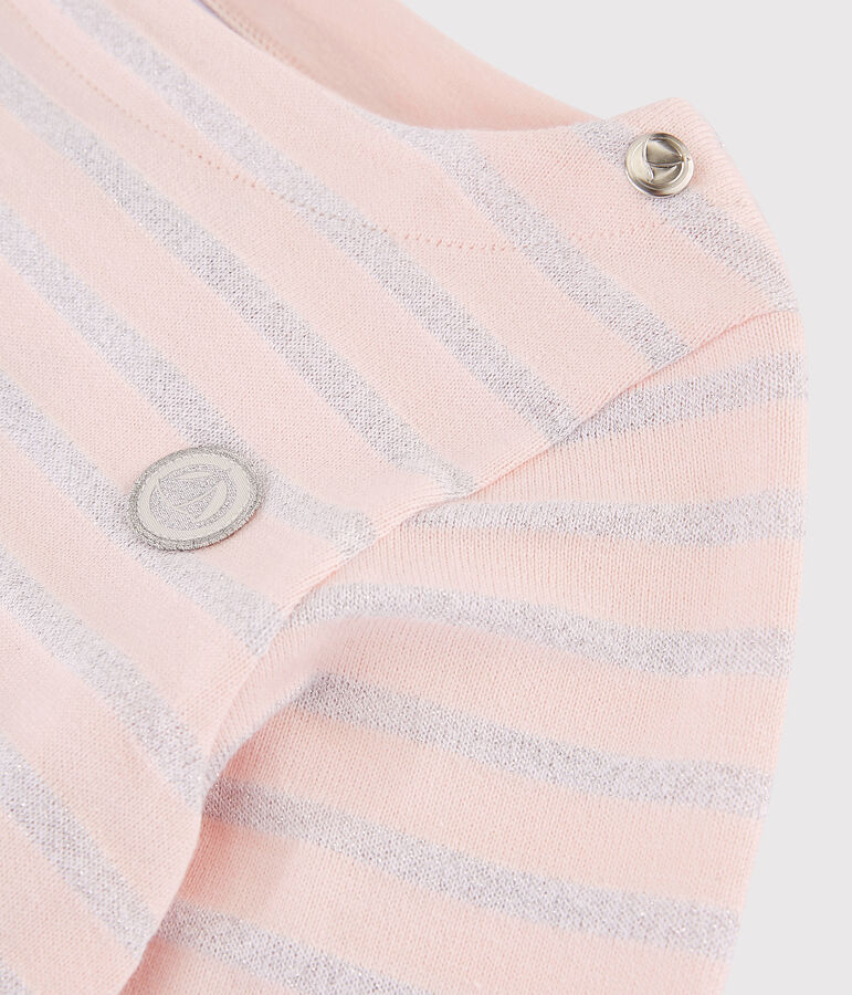 Girls' Jersey Sailor Top pink/grey
