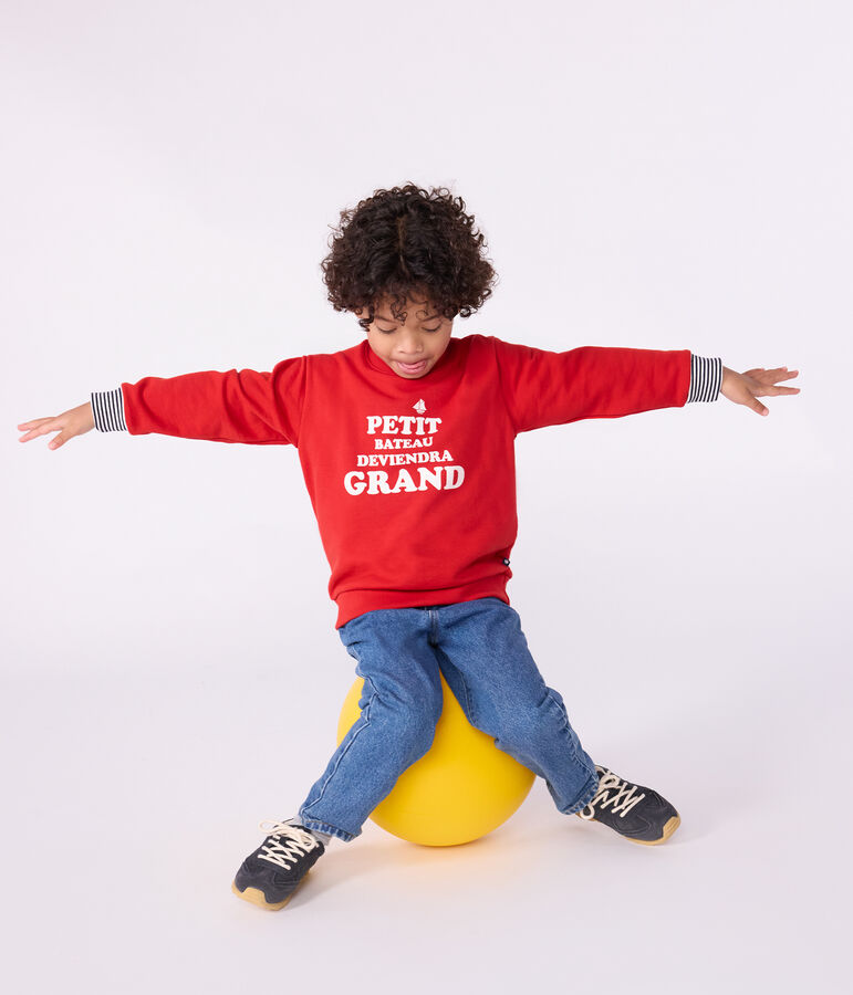 Children's printed cotton sweatshirt red