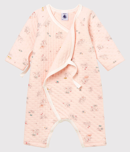 Baby Girls' Tube Knit Sleepsuit FLEUR+FONTAINE pink/MULTICO blue