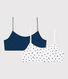Girls' Heart Cotton and Elastane Bralettes - 2-Pack