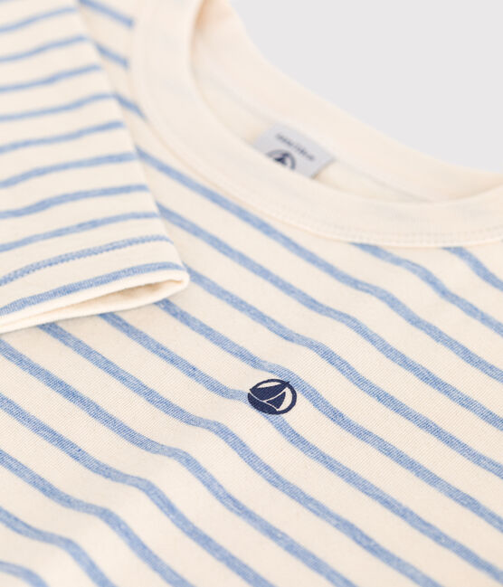 Boys' long-sleeved tube knit T-shirt AVALANCHE white/SKY CHINE