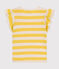 Girls' Stripy Slub Jersey T-shirt NECTAR yellow/AVALANCHE