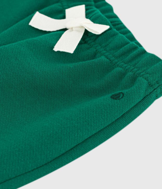 Babies' plain cotton trousers green