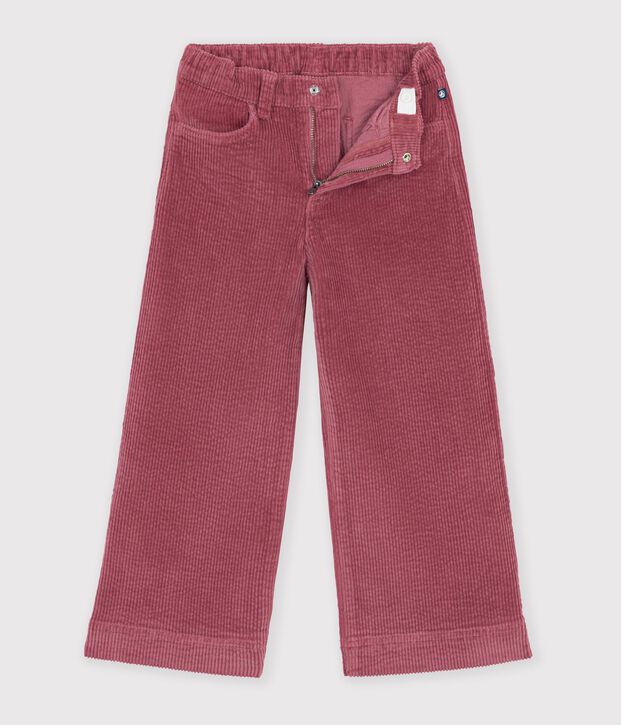 Children's wide-leg corduroy trousers pink