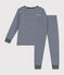 Children's Stripy Cotton Pyjamas MEDIEVAL blue/MONTELIMAR