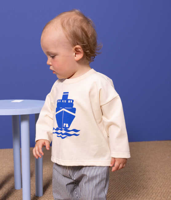 Babies' Long-Sleeved Jersey T-Shirt AVALANCHE Ecru
