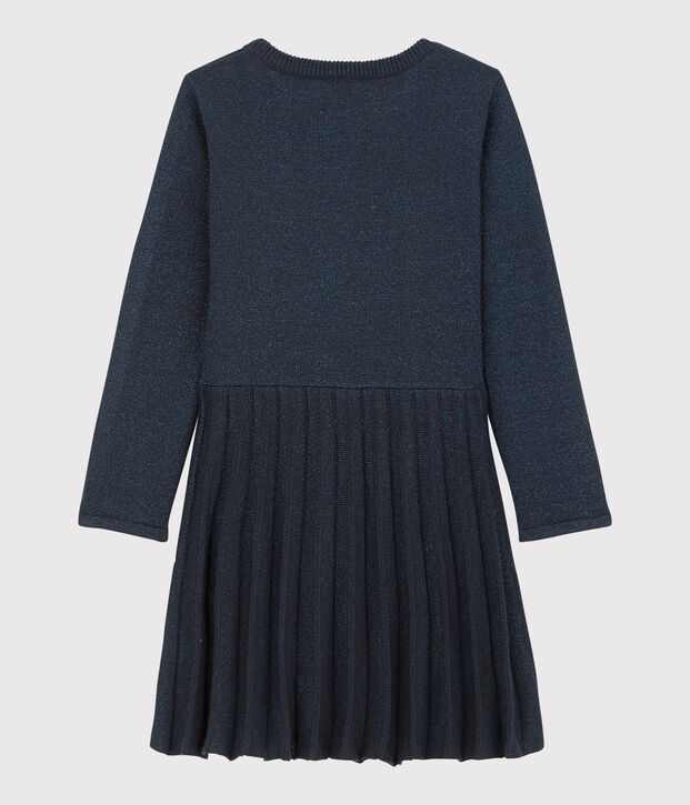 Girls' Long-Sleeved Cotton Dress blue