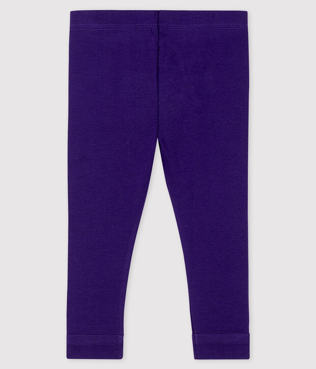 Baby girl's leggings in plain 1x1 rib knit ROXO