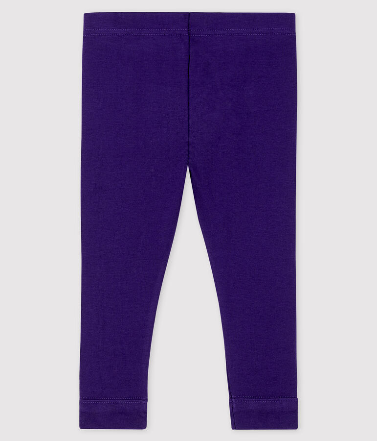 Baby girl's leggings in plain 1x1 rib knit ROXO