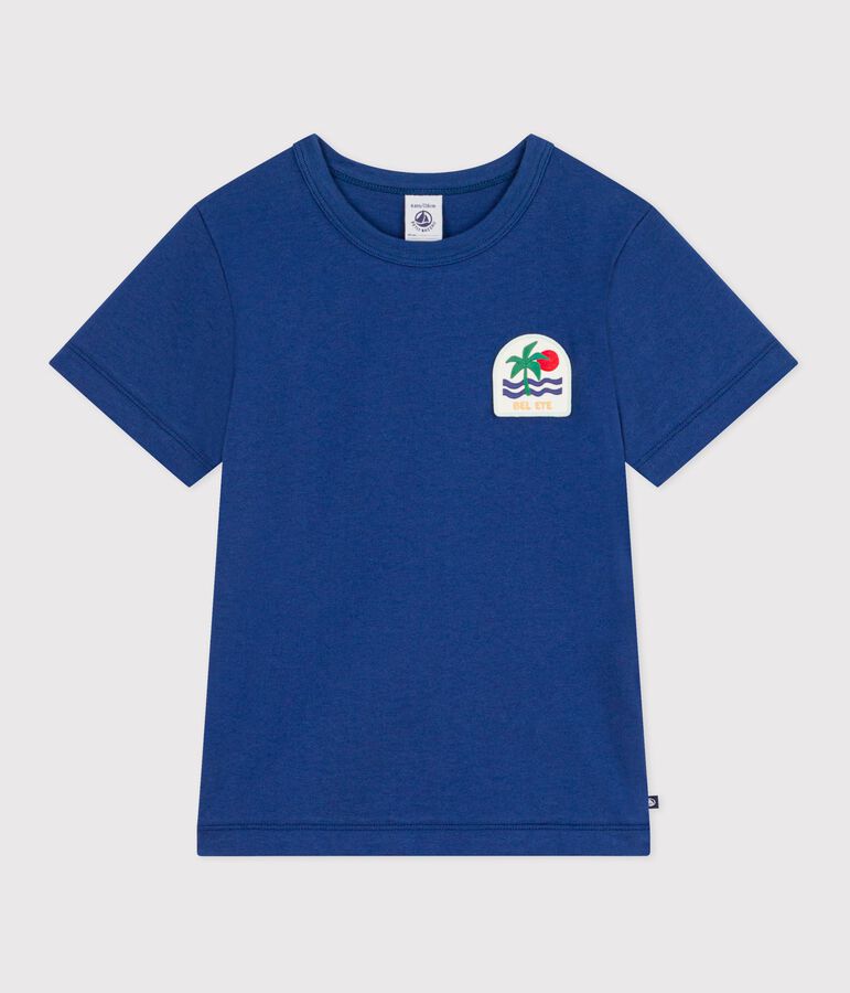 Children's short-sleeved cotton t-shirt blue