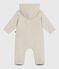 Babies' plain padded playsuit with a hood and feet MONTELIMAR CHINE beige