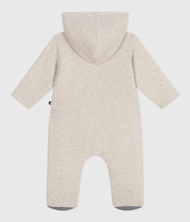Babies' plain padded jumpsuit with a hood and feet MONTELIMAR CHINE